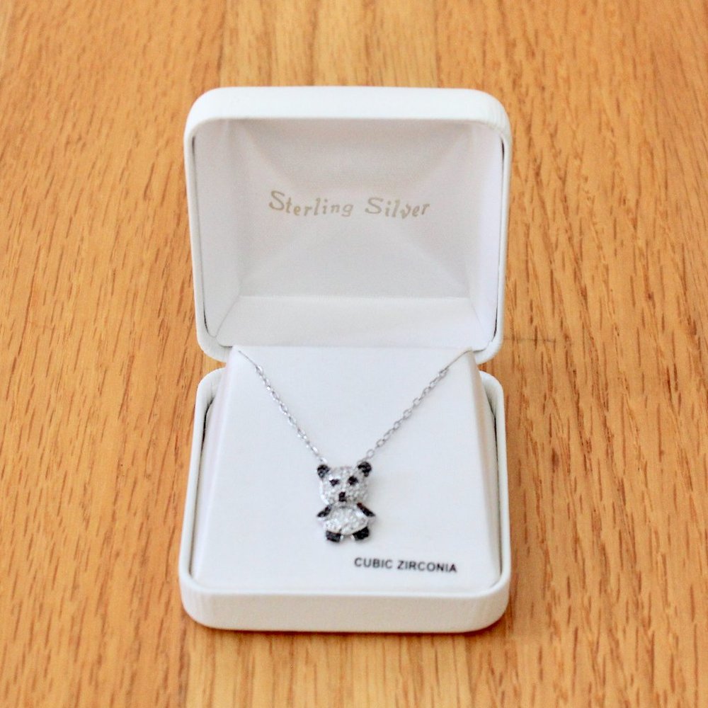Cubic Zirconia Panda Necklace